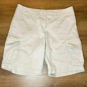 J. Jill Women’s 8 Stretch Khaki Tan 8” Inseam Utility Shorts